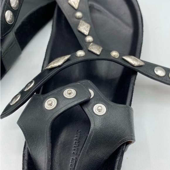 ISABEL MARANT ENAVY LEATHER STUD GLADIATOR SANDALS - Picture 9 of 14